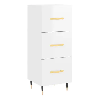 (high gloss white) vidaXL Sideboard Storage Cabinet Cupboard Side Cabinet White Engineered Wood