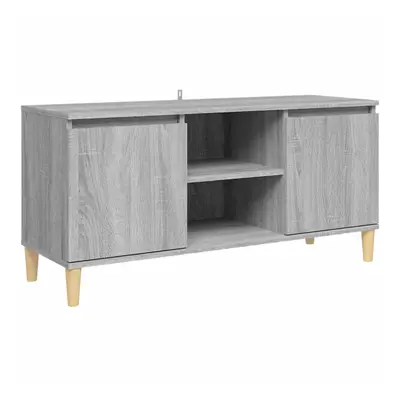 (grey sonoma) vidaXL Solid Wood TV Cabinet & Legs Sideboard TV Stand Unit Multi Colours