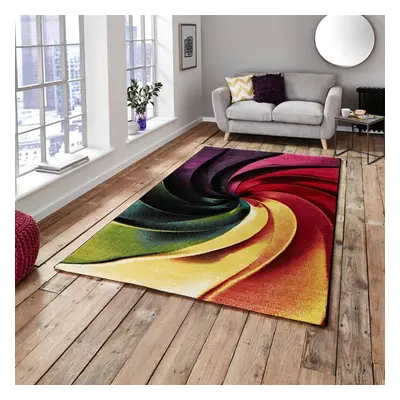 (80x150cm) Sunrise Multi Coloured Rugs Y498A Abstract Powerloomed Mats