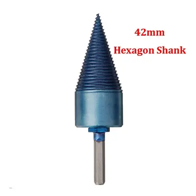 (42mm Hex Shank) 32/42mm Nano Blue Coated HSS Round/Square/Hex Shank Firewood Drill Bit Splitter