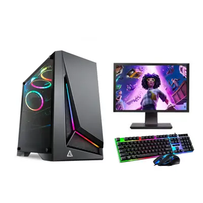 FCS Fast Gaming Intel Quad Core i5 16GB RAM 1TB HDD+128GB SSD PC Bundle & Speakers 22" Monitor