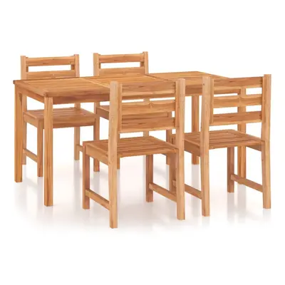 (160 cm table length/ piece) vidaXL Solid Wood Teak Garden Dining Set 5/7 Piece cm/160 cm Table 