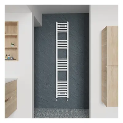 (Curved, 1800x300mm) Warmehaus Heated Towel Rail White Bathroom Ladder Style Radiator Central He