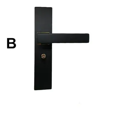 (B) Matte Black Aluminum Door Lock Mechanical Interior Handle Cylinder Lever Latch Home Security