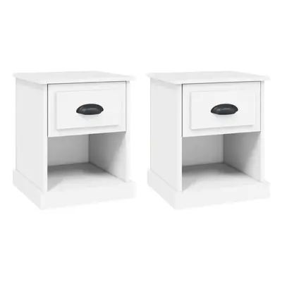 (white, pcs) vidaXL Bedside Cabinet Side Table Nightstand Side Cabinet Engineered Wood