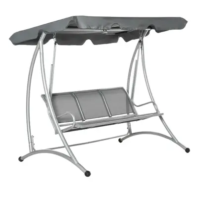 Outsunny Seat Metal Fabric Backyard Balcony Patio Swing Chair w/ Canopy Grey