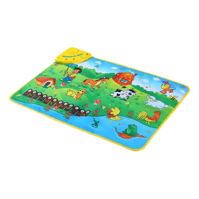 Colorful Musical Learning Mat Animal Farm Flash Music Carpet Blanket Touch Toy for Baby Kids