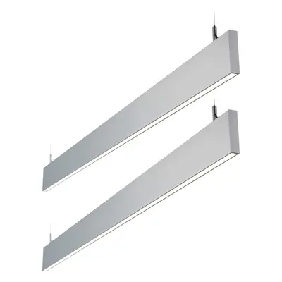 2 PACK Slim Commercial Suspension Light - 1500mm x 20mm - 40W Cool White LED