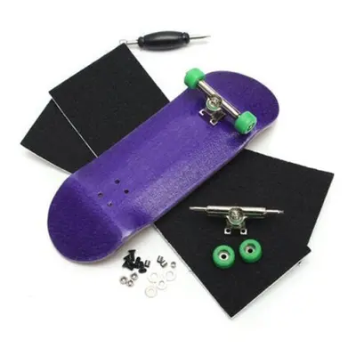 (Purple) Wooden Multicolor Baseboard Mini Skateboard Set Indoor Toys