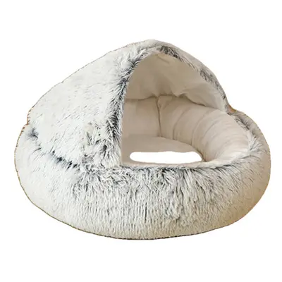 (Grey, 50cm) 50/65CM Multi-color PP Cotton Round Soft Pet Warm Mat Dirt-resistant Sleeping Bed M