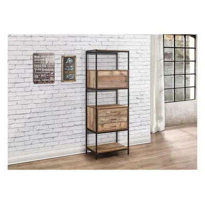 Industrial Shelving Unit Birlea Urban Chic Drawer Bookcase Shelves Wood Metal