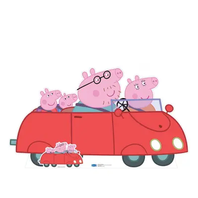 Peppa Pig Family Car Cardboard Cutout / Standee / Stand up