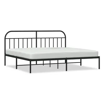 (black, x 203/with headboard) vidaXL Metal Bed Frame Bedroom Bed Base Bedstead Metal Matress Fou