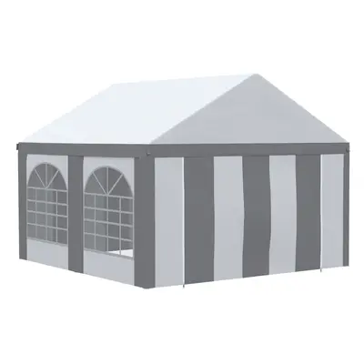 Outsunny x 4m Party Tent, Marquee Gazebo with Sides, Windows and Double Doors