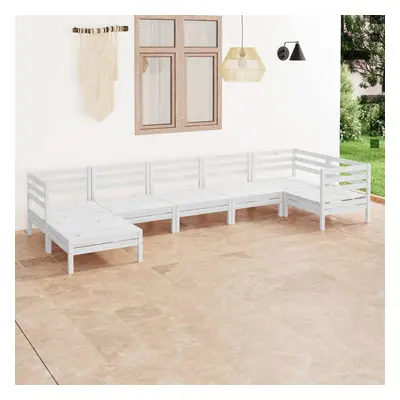 vidaXL Garden Lounge Set Outdoor Lounge Set Piece Solid Wood Pine White