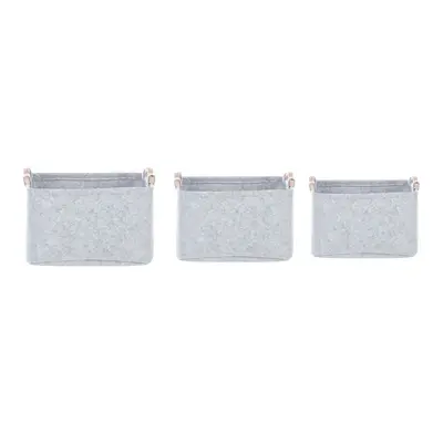 Set of Felt Baskets Grey BAYSAI