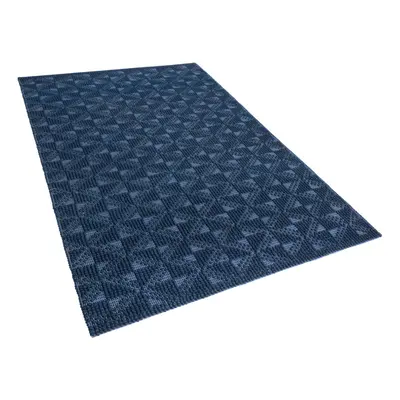 Wool Area Rug x cm Navy Blue SAVRAN