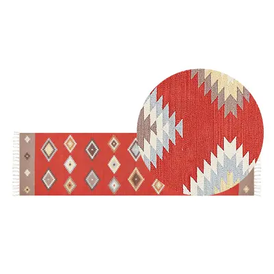 Cotton Kilim Runner Rug x cm Multicolour LORUT