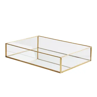 Mirrored Decorative Tray Gold GRENOBLE