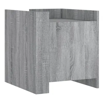 (grey sonoma) vidaXL Bedside Cabinet Nightstand Bed Side Table Sonoma Oak Engineered Wood