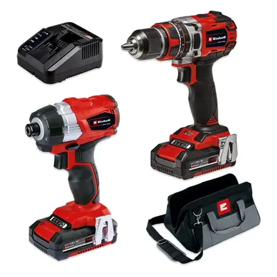 Einhell Cordless Combi Drill and Impact Driver Brushless Set Inc Battery Charger