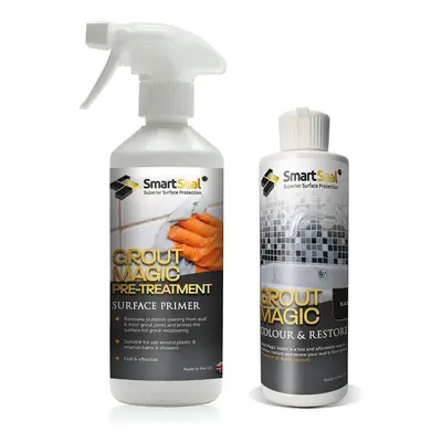 (Black) Grout Cleaner & Recolouring Sealer - Prepares, Re-Colours and Seals Old Tiles - Superior