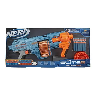 Nerf Elite 2.0 Shockwave RD-15 Blaster, Nerf Darts, 15-Dart Rotating Drum, Pump-Action Slam Fire