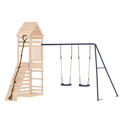 (solid pinewood) vidaXL Outdoor Playset Playhouse Play Tower Playground Set Solid Wood Douglas