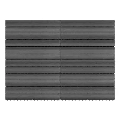 vidaXL 6x WPC Tiles Grey Decking Pool Interlocking Floor Bathrooms Pool Spa