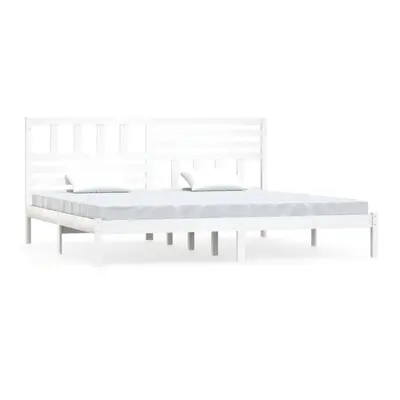 (white, x cm) vidaXL Bed Frame Bed Base Bedstead Bedroom Mattress Foundation Solid Wood Pine