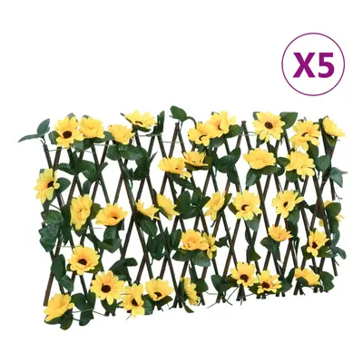 vidaXLÃÂ Artificial Ivy Trellis Expandable Privacy Screen pcs Yellow 180x20 cm