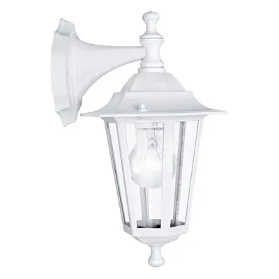 IP44 Outdoor Wall Light White Aluminium Lantern x 60W E27 Bulb Porch Lamp