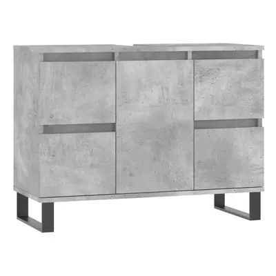 (concrete grey) vidaXL Bathroom Cabinet Vanity Unit Highboard Cupboard White Engineered Wood