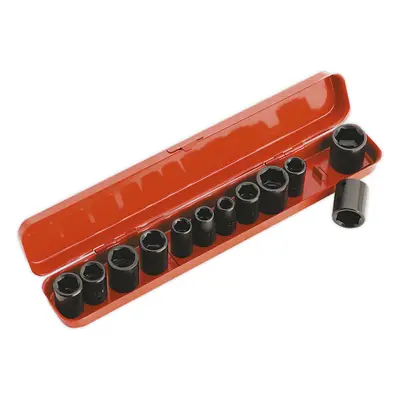 12 Piece PREMIUM Impact Socket Set - 3/8" Sq Drive - Corrosion Resistant