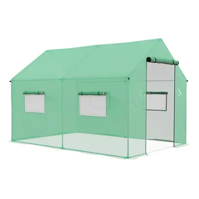 Outsunny Tunnel Greenhouse W/ UV-resistant PE Cover, Wide Door, x 3(m), Green