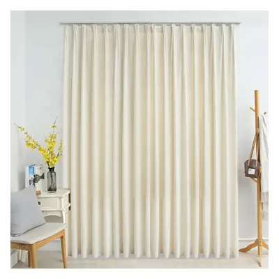 vidaXL Blackout Curtain with Hooks Velvet Cream Blind Drapery Window Curtain