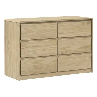 vidaXL Drawer Cabinet Office File Cabinet Drawer Chest Oak Solid Wood Pine