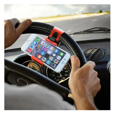 Mobile Phone Stand Holder Mount Clip Buckle Socket on Car Steel Ring Wheel