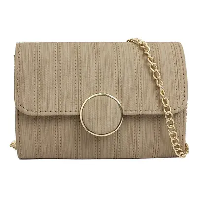 (Camel) Women Shoulder Bag Crossbody Messenger Chain O-Ring Clutch Small