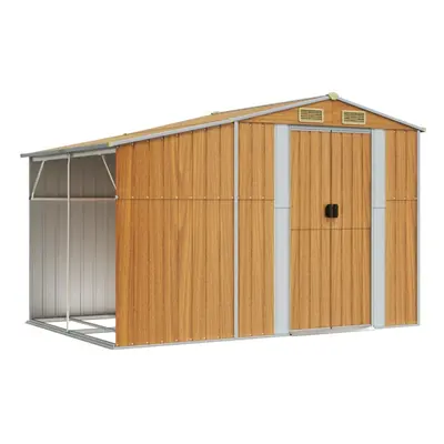 (light brown, x 192.5 x cm) vidaXL Garden Shed Metal Shed Outdoor Storage Shed Anthracite Galvan