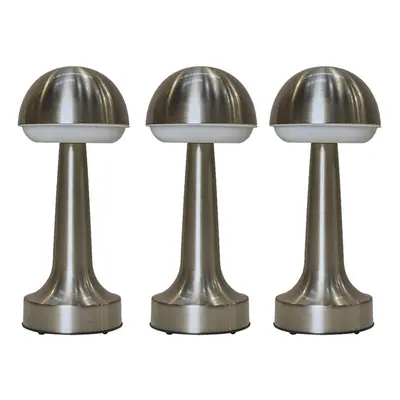 3 Pack Satin Nickel Outdoor Table Lamp