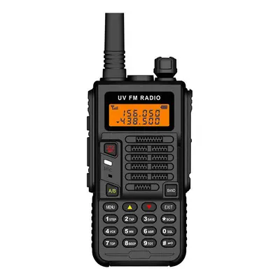 (Black) Sports Version Walkie-Talkie 2-15KM VHF UHF Dual Band UV 5R Two Way Radio for Hunting Ha