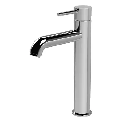 Round Minimalist Tall Mono Basin Mixer Tap - Chrome