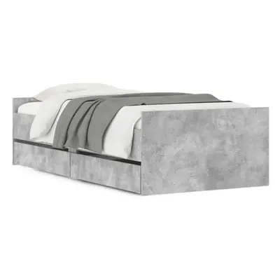 (concrete grey, x cm) vidaXL Bed Frame with Drawers Storage Bed Base Bedstead Smoked Oak 90x200 