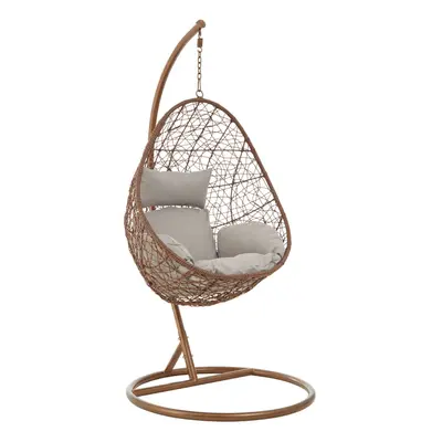 Interiors by Premier Luxurious Brown Rattan Hanging Chair, Versatile Lounge Chair, Sturdy Bedroo