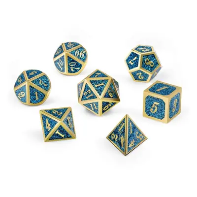 () 7pcs Polyhedral Dice Zinc Alloy Set Heavy Duty Dices For Role Playing Game