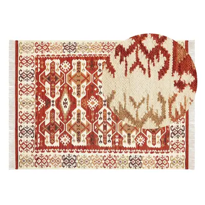 Wool Kilim Area Rug x cm Multicolour VOSKEVAZ