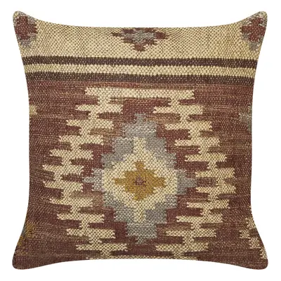 Jute Cushion Geometric Pattern x cm Multicolour BEEL