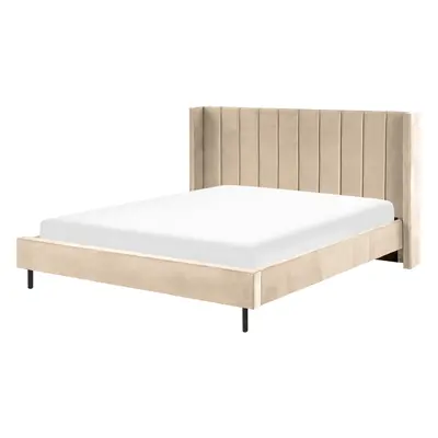 Bed Velvet VILLETTE x cm (EU Super King) Beige