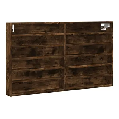 (smoked oak, x 8.5 x cm) vidaXL Vitrine Cabinet Wall Mounted Cabinet Floating Cabinet Engineered